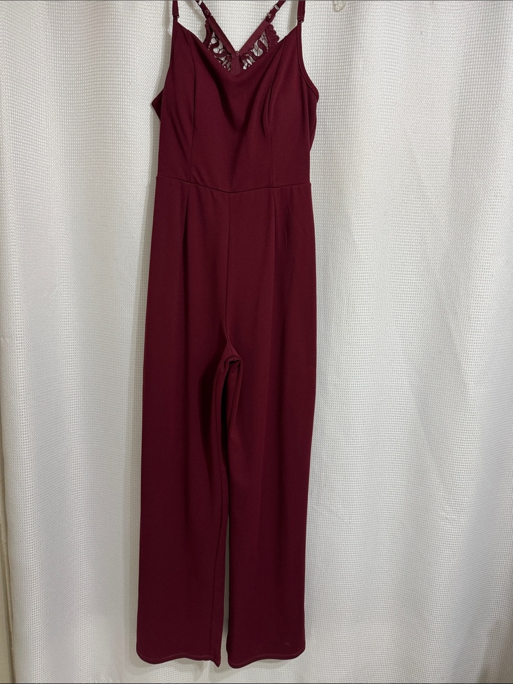NWOT TRIXXI full length burgandy romper.  Size L